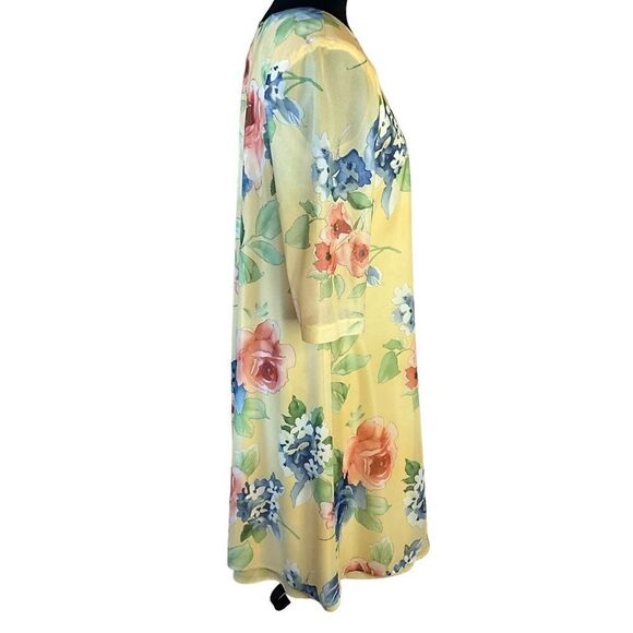 WESTSIDE Clothing Company Dress Size 10P Vintage 1980s Yellow Floral - Picture 5 of 13